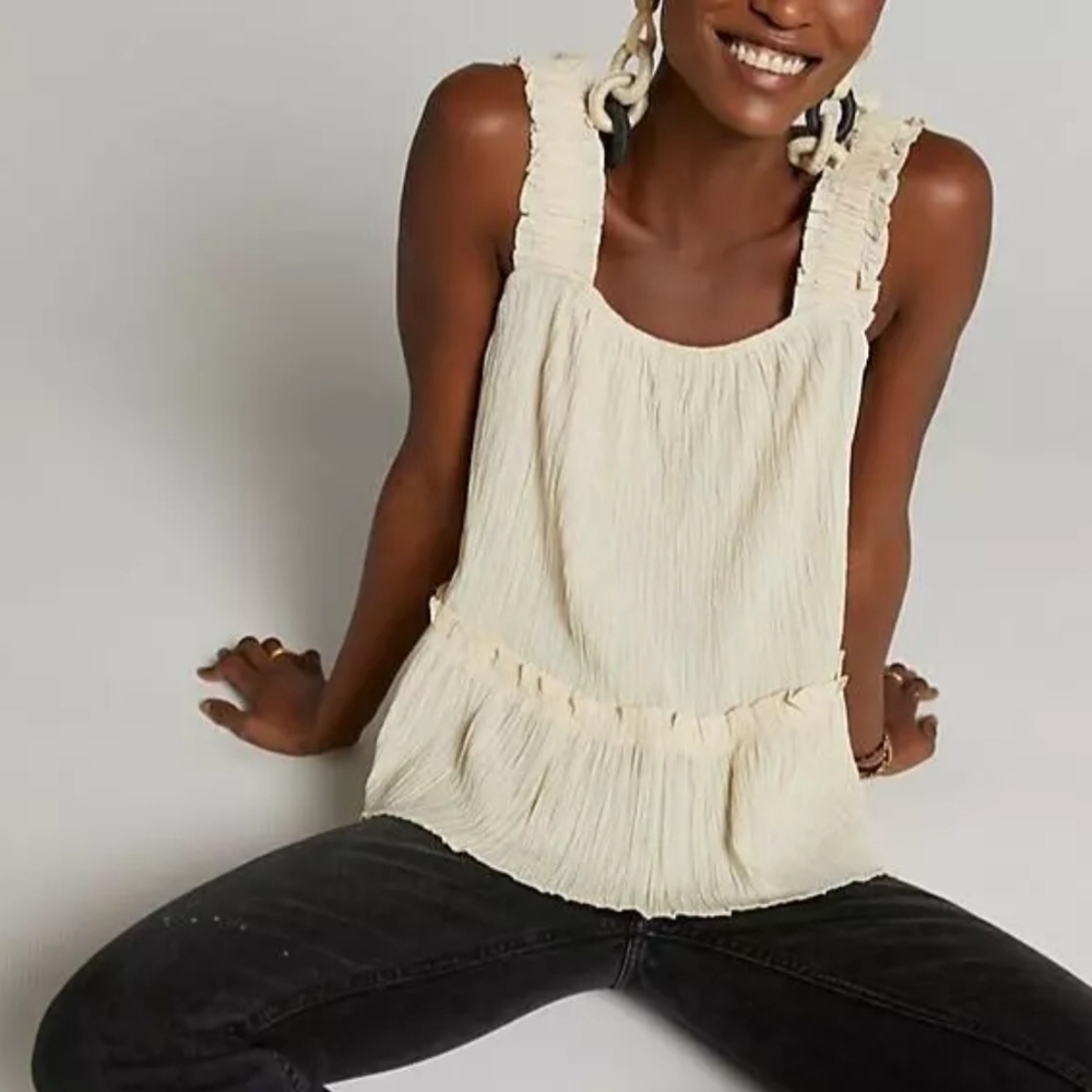 Current Air Anthropologie Ruffled Peplum Tank